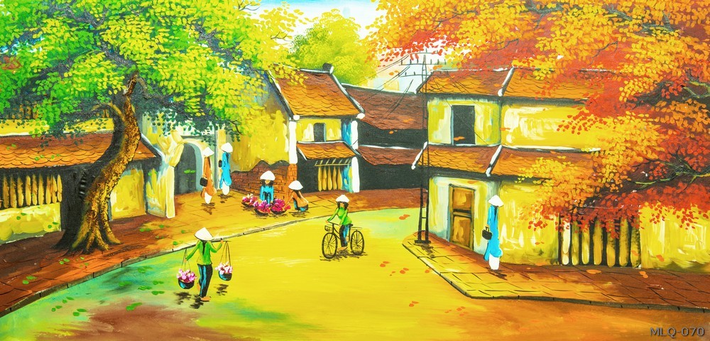 Phong cảnh làng quê - sơn dầu MLQ-200